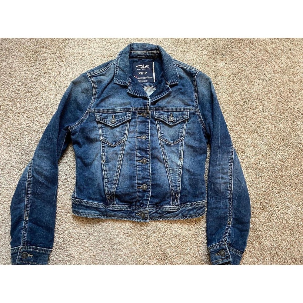 Silver Jeans Co Jacket Women XS Canada Denim Distressed Comfy s10